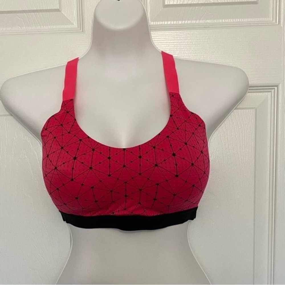 Victoria’s Secret sports bra. Pink and black. Medium to max support Size 34D